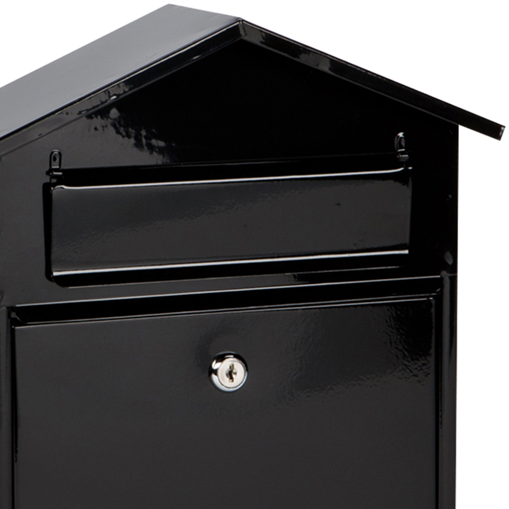 Arboria Garden Decor Chester Black Wall Mounted Galvanised Metal Post Box Image 2