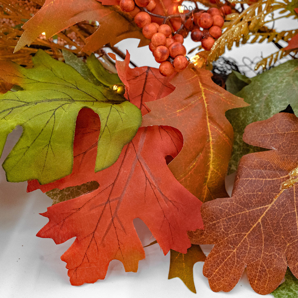 Norfolk Autumn Forest 150 Warm White LED Christmas Garland with Berries 183cm Image 8