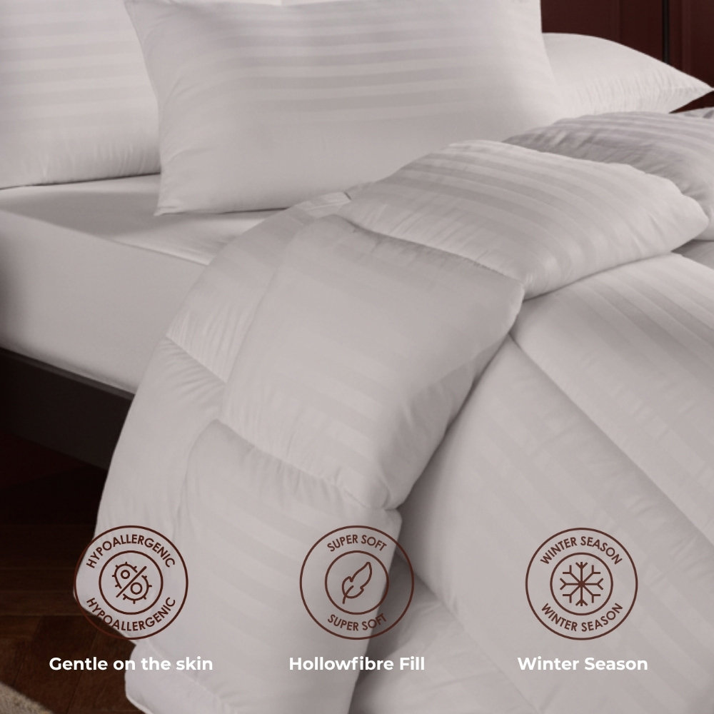 MHG Living Super King Size White Extra Warm Winter Hollowfibre Duvet Set 15 Tog Image 4