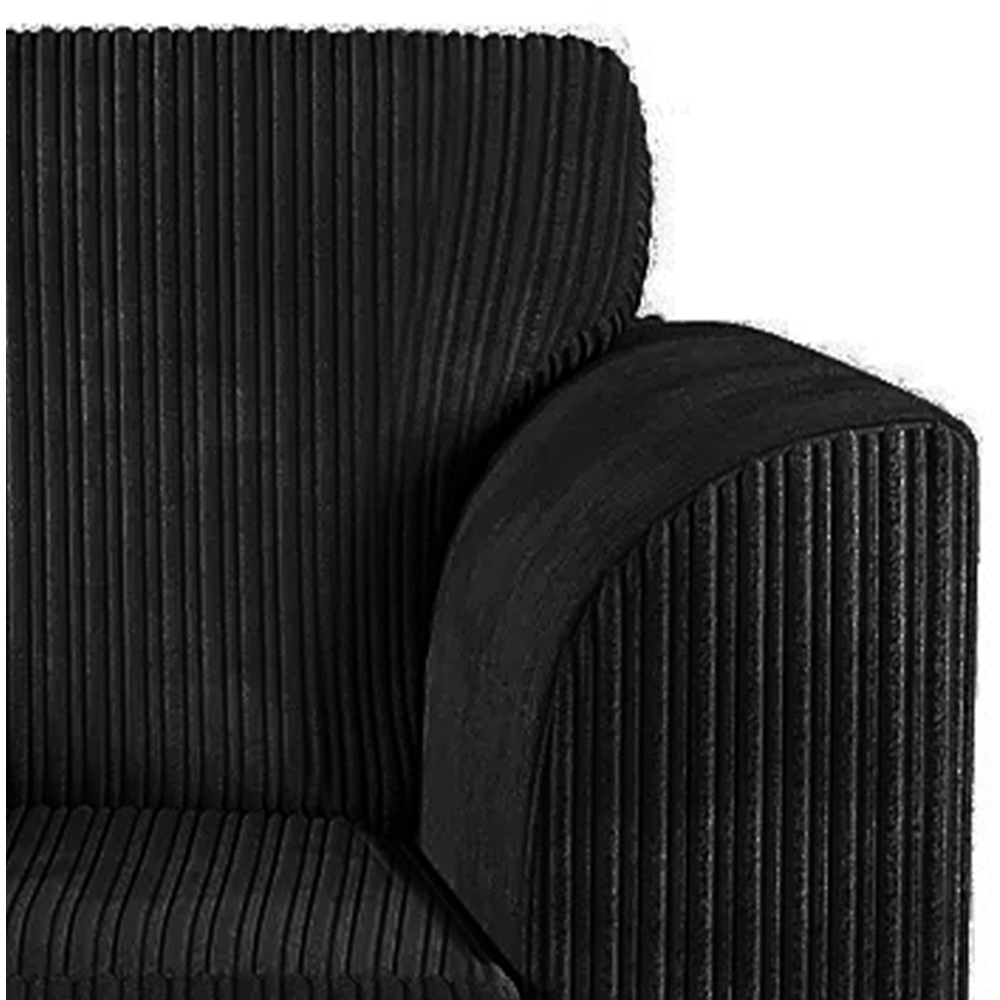 Luxor Single Seater Black Jumbo Cord Armchair Image 4