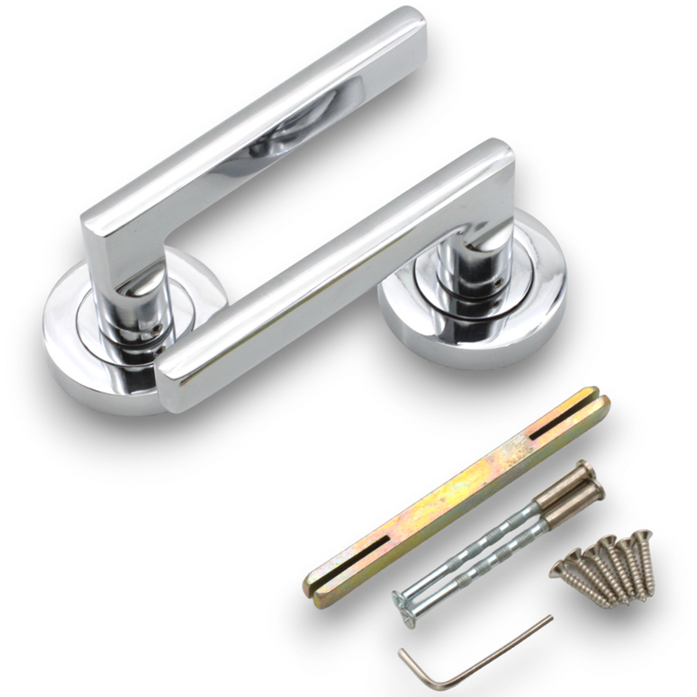 Spira Brass Drox Polished Chrome Lever Door Handle 2 Pack Image 4