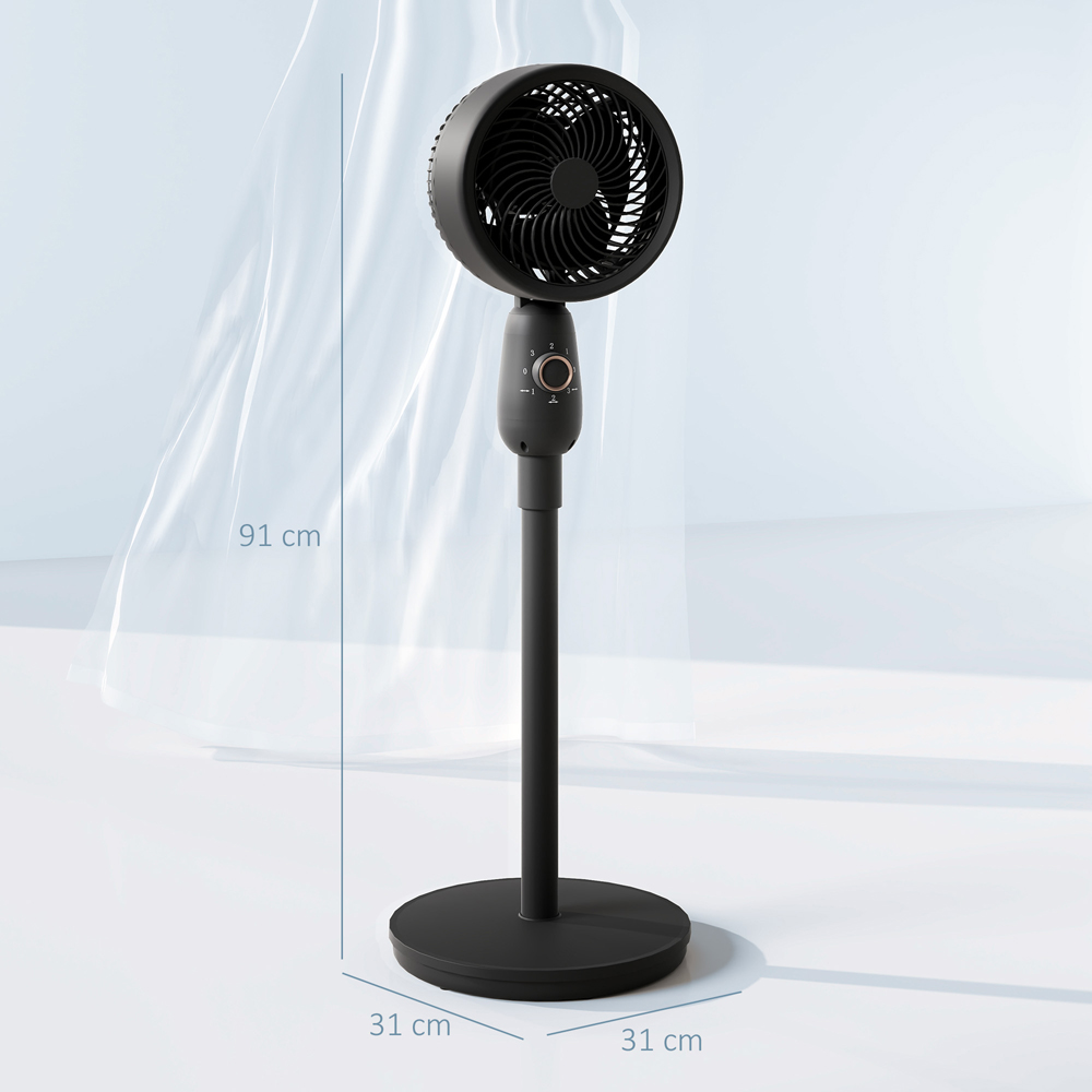 Portland Black Powerful Air Circulator Pedestal Fan 35 inch Image 9