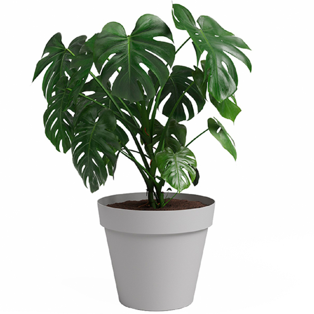 Artevasi Capri Light Grey Round Plastic Plant Pot 35cm Image 2