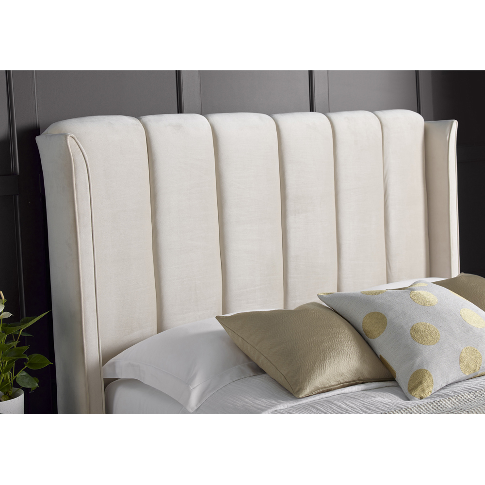 Aurora Double Warmstone Velvet Ottoman Bed Image 3