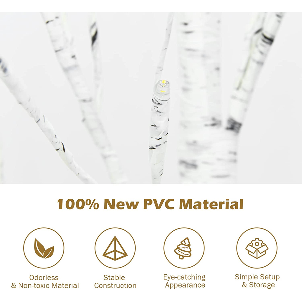 Costway Silver Twig Tree Warm White LED Indoor Christmas Decoration 4ft Image 8