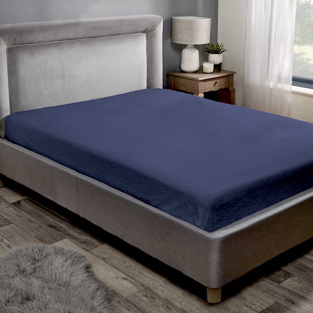 Rapport Home Teddy Single Navy Fitted Bed Sheet Image 2