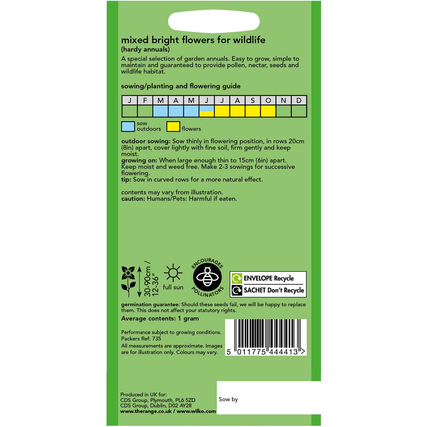 Wilko Mixed Bright Flowers for Wildlife Seeds Image 2