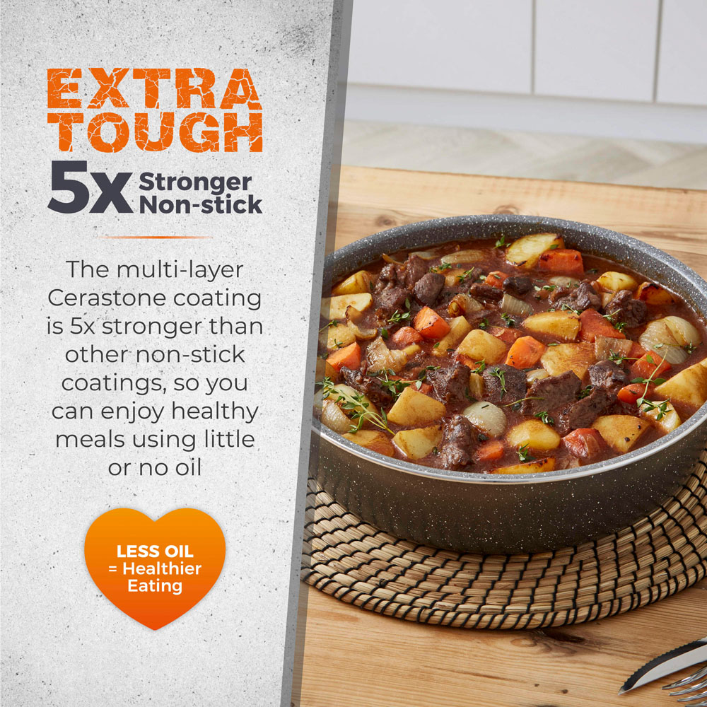 Tower Cerastone 13 Piece Grey Cookware Set Image 4