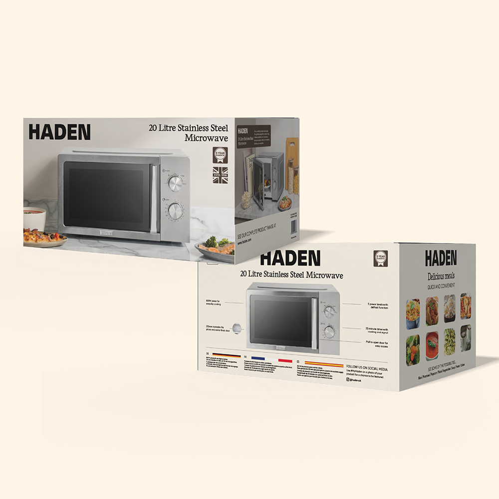 Haden 214638 Stainless Steel 20L Manual Microwave 800W Image 8