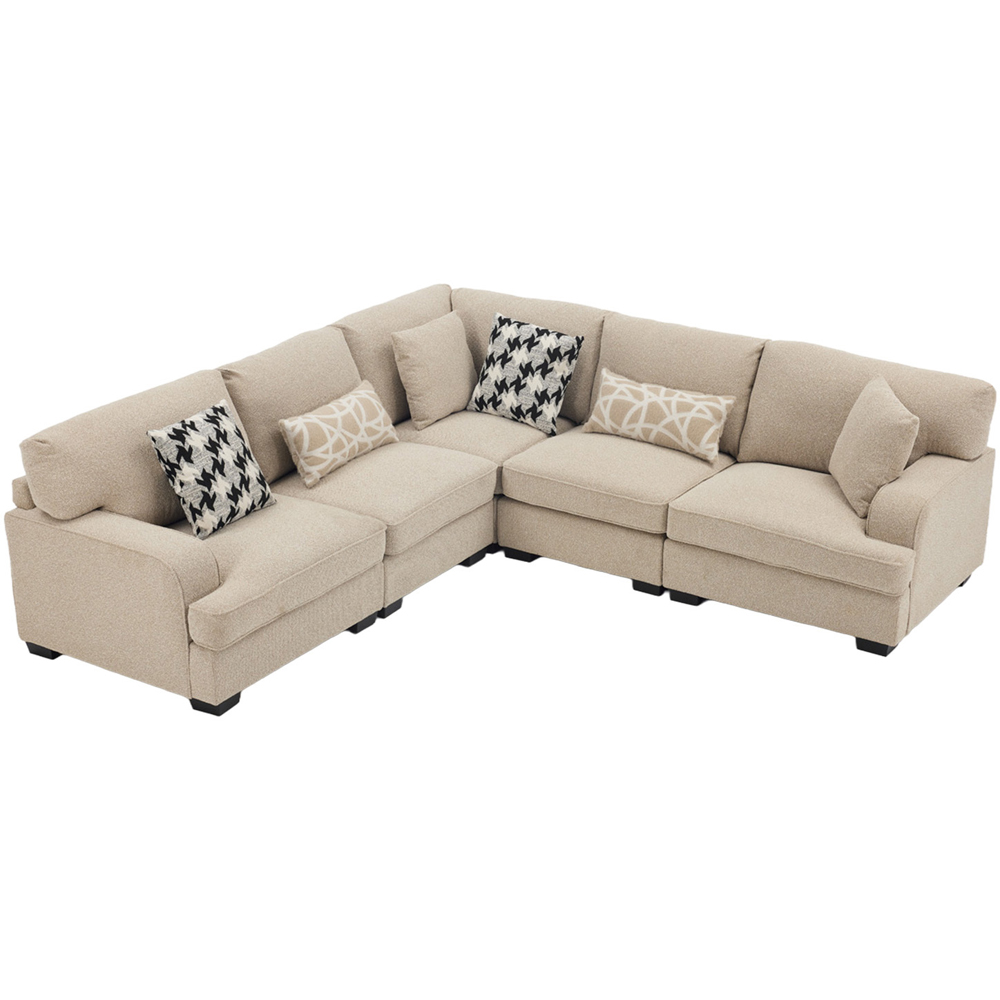Chester L-Shaped Corner Sofa Beige Image 3