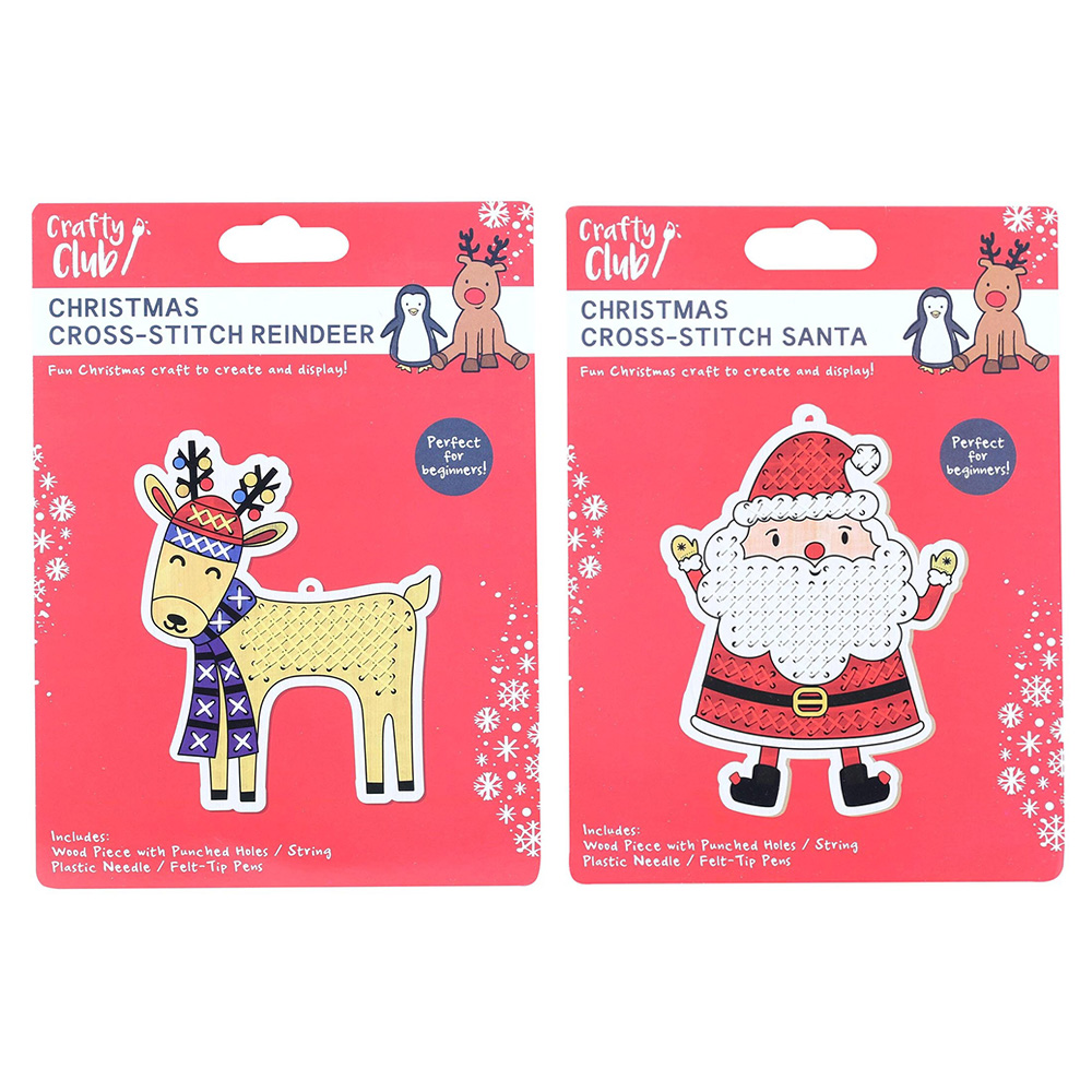 Single Crafty Club Make Your Own Christmas Cross Stitch Kit in Assorted styles Image 1