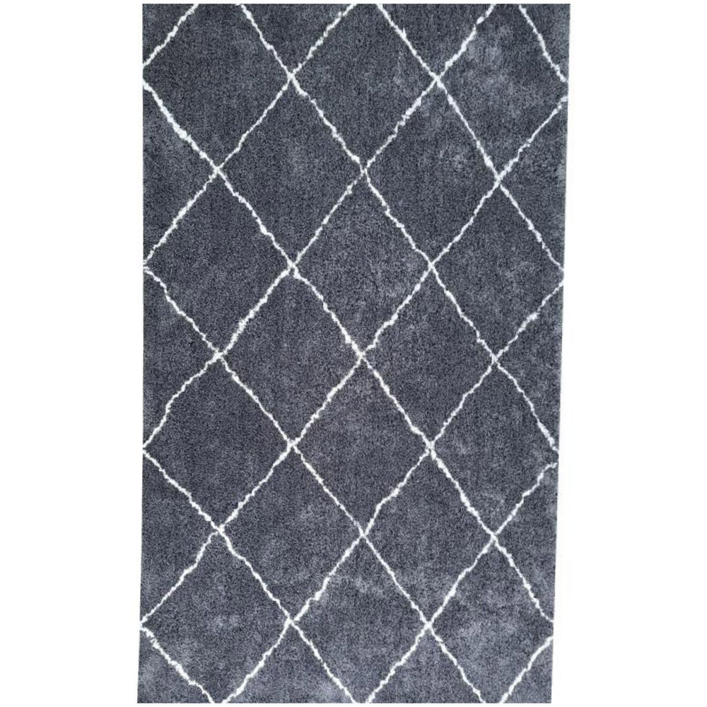 Grey and White Nordic Rug 180 x 120cm Image 1