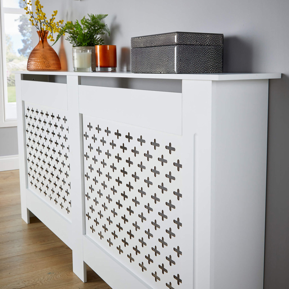 Home Source Crofton White Radiator Cover Unit XL Image 3