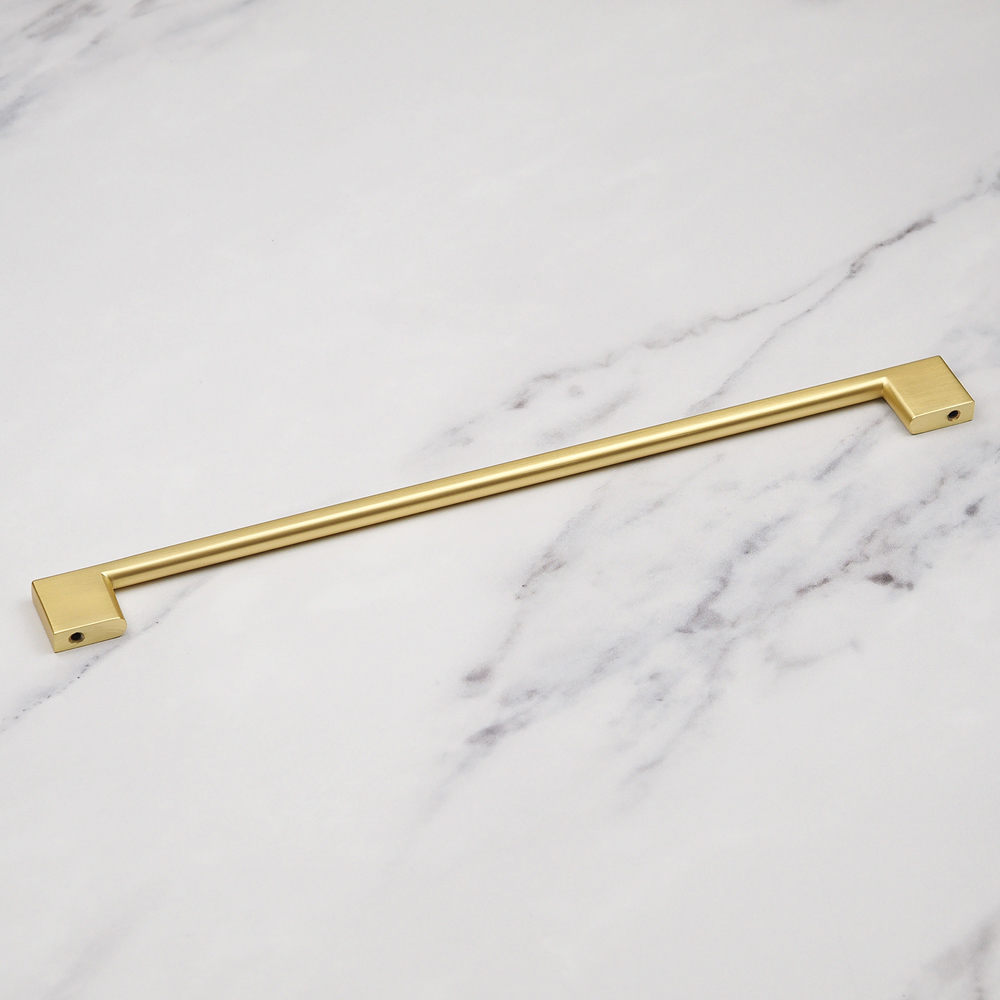 Handle & Home Brushed Brass Square D Handle 320mm Image 5