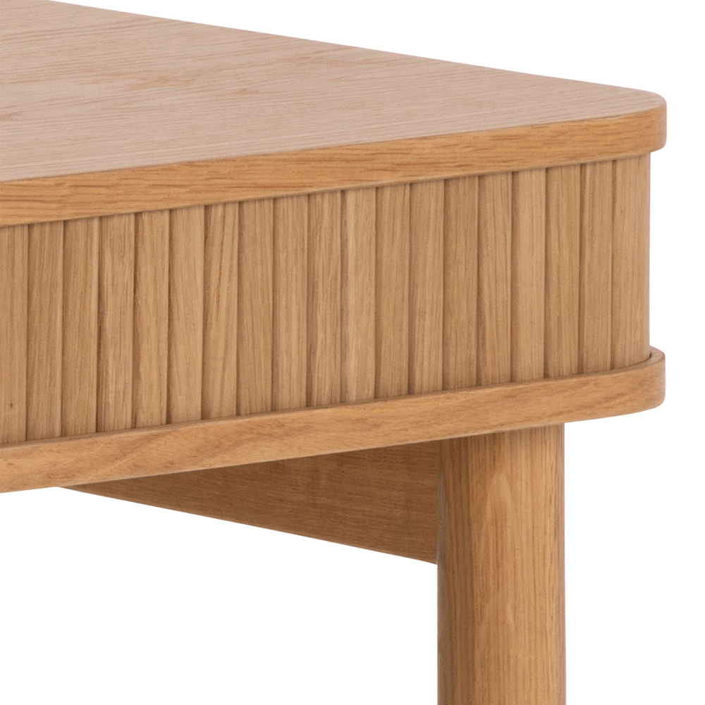 Florence Langley 2 Shelf Oak Office Desk with Sliding Door Image 7