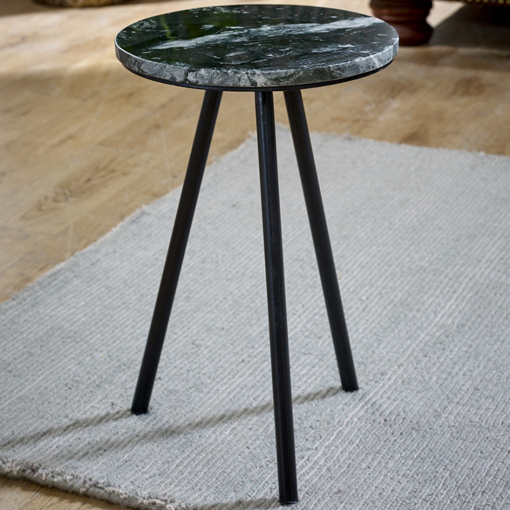 Brooklyn Opal Black Marble Top Side Table Image 1