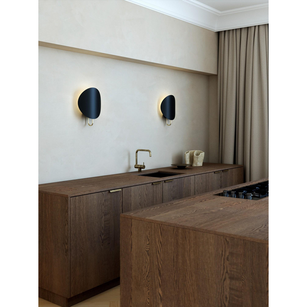 Nordlux Spargo Black and Brass Curved Shade Wall Light Image 5