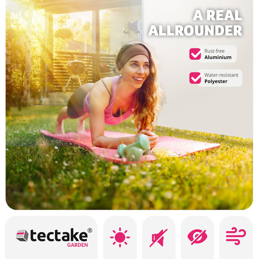 tectake Beige Retractable Side Awning 2 x 3m Image 8