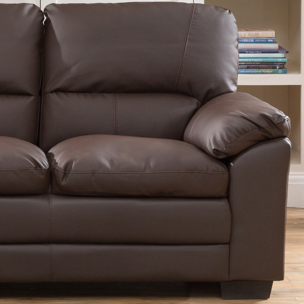 Genoa 2 Seater Brown Bonded Leather Sofa Image 2