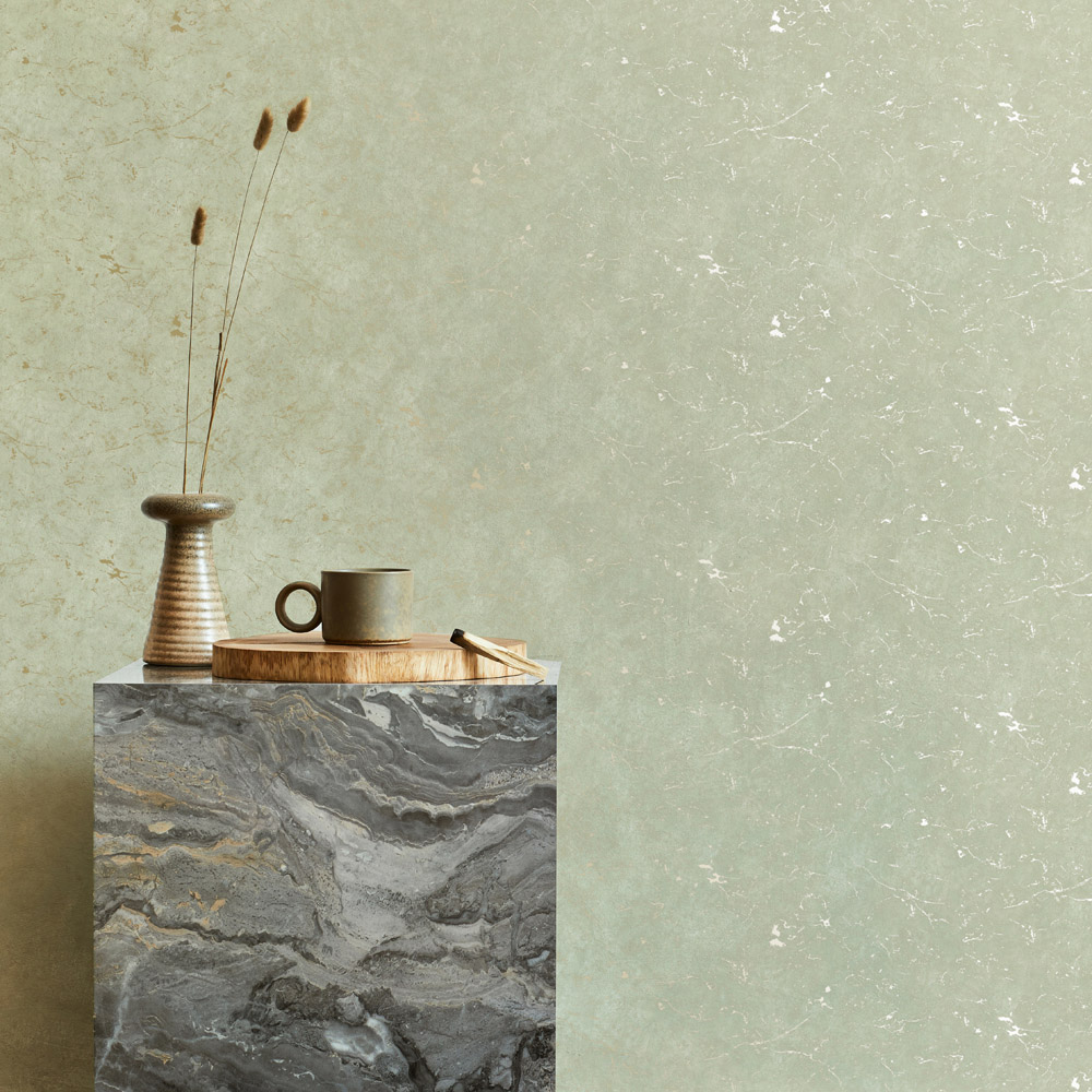 Superfresco Easy Gilded Plaster Sage Silver Wallpaper Image 3