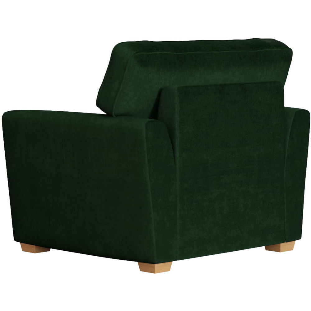 Wendleberry Forest Green Plush Velvet Fixed Back Armchair Image 4