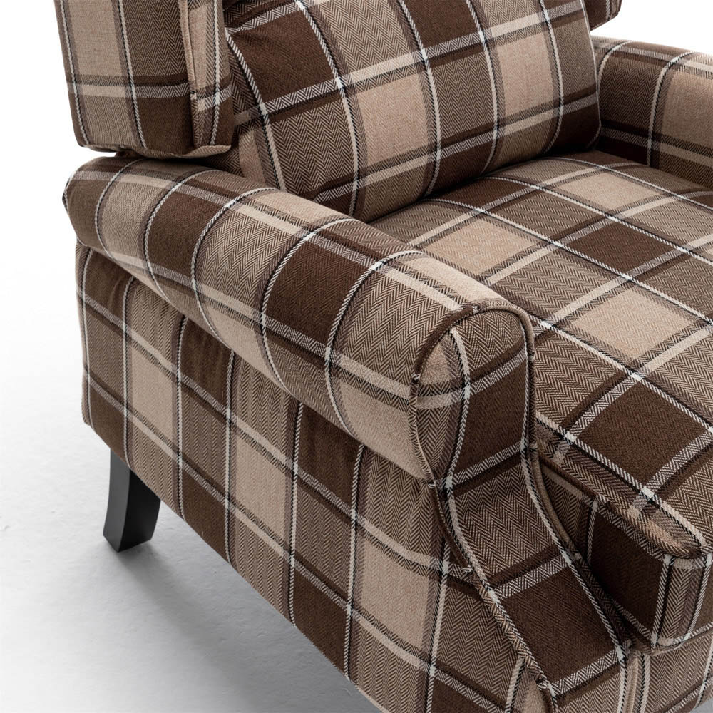 Furniture One Brown Wingback Pushback Recliner Armchair Image 6