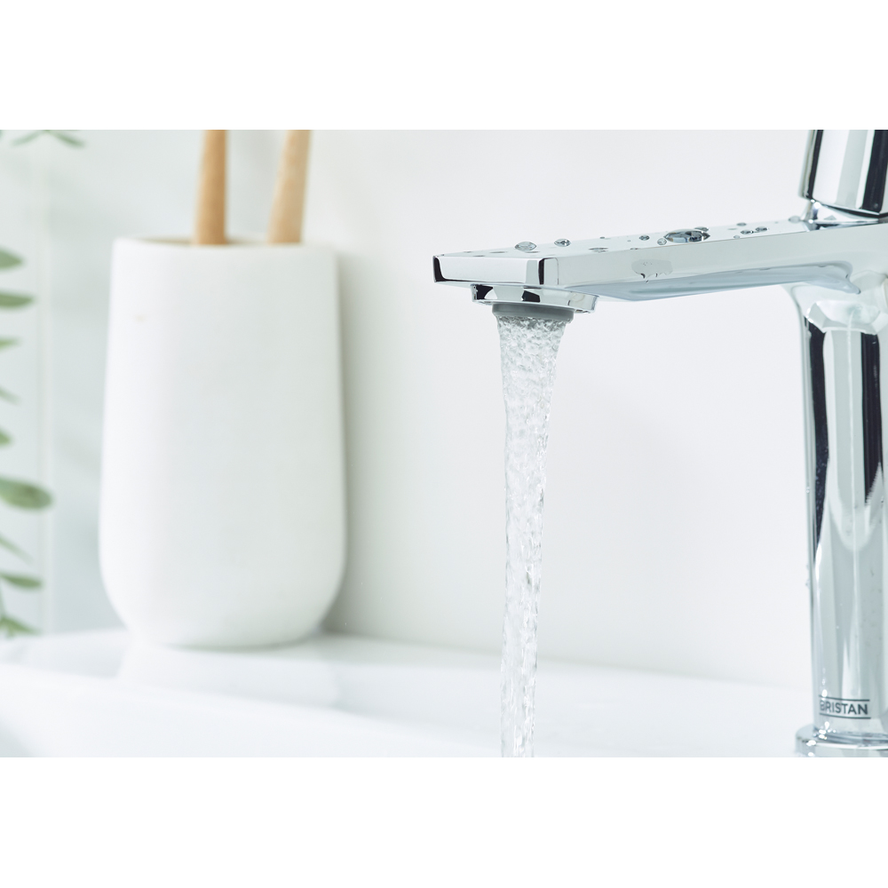 Bristan Frammento Chrome Cool Start Basin Mixer with Clicker Waste Image 4