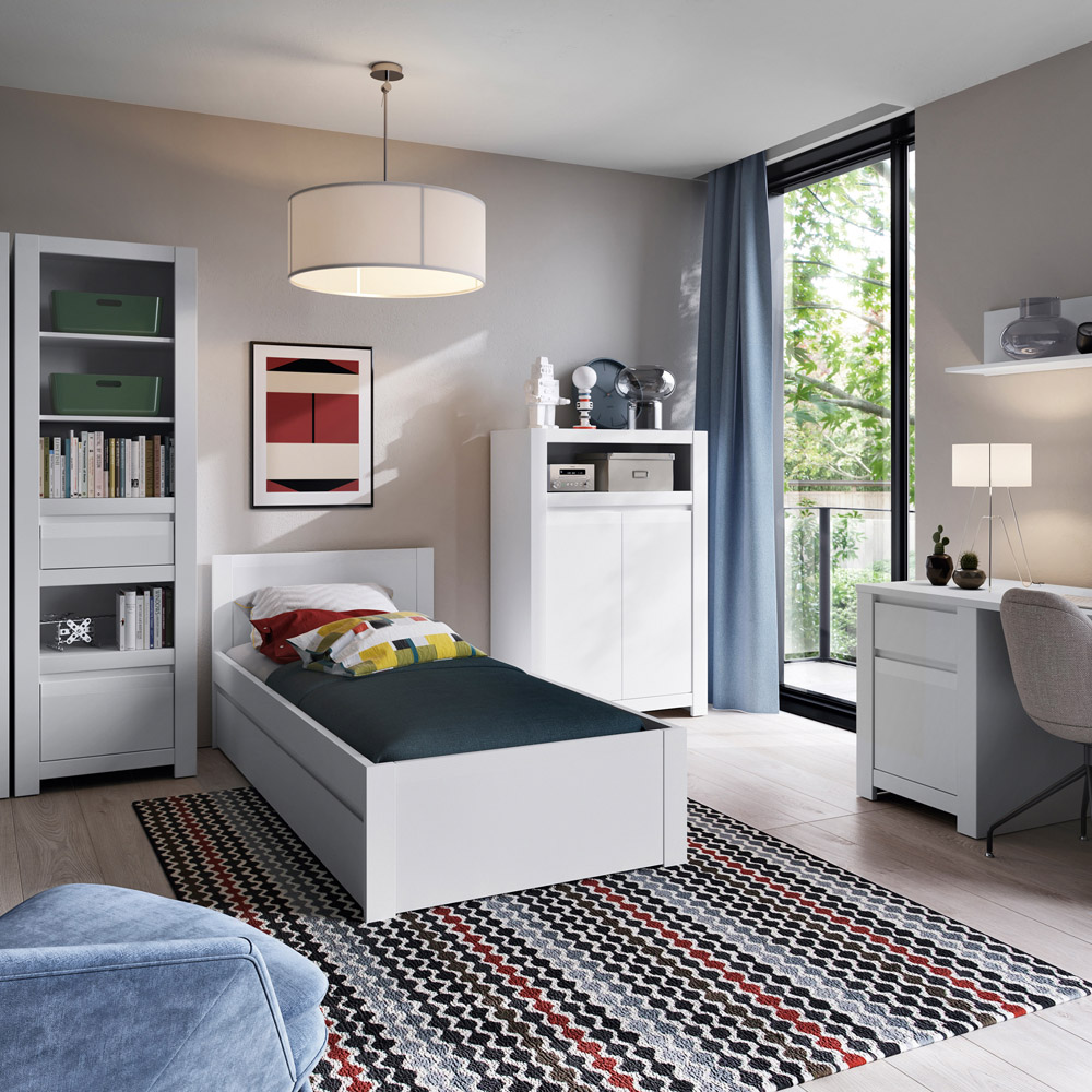 Florence Novi Single Alpine White Bed Frame Image 4