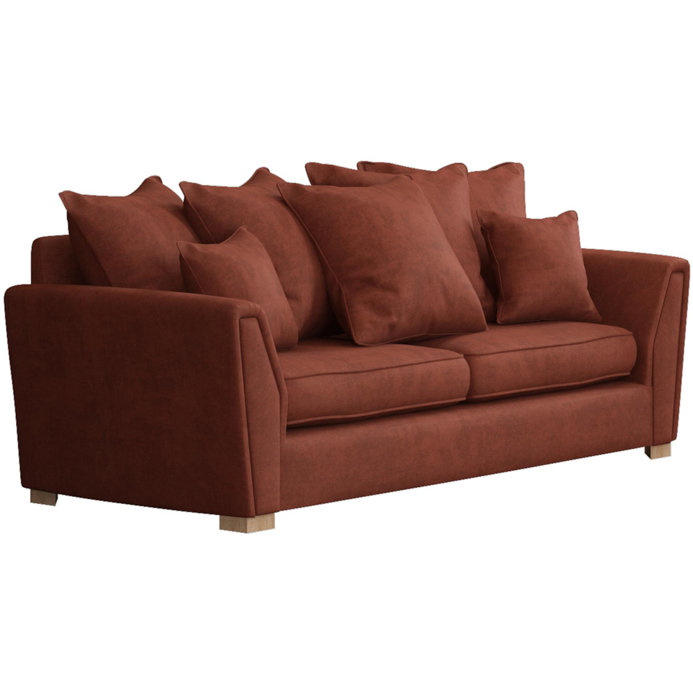Wendleberry 5 Seater Marmalade Plush Velvet Scatter Back Sofa Set Image 3