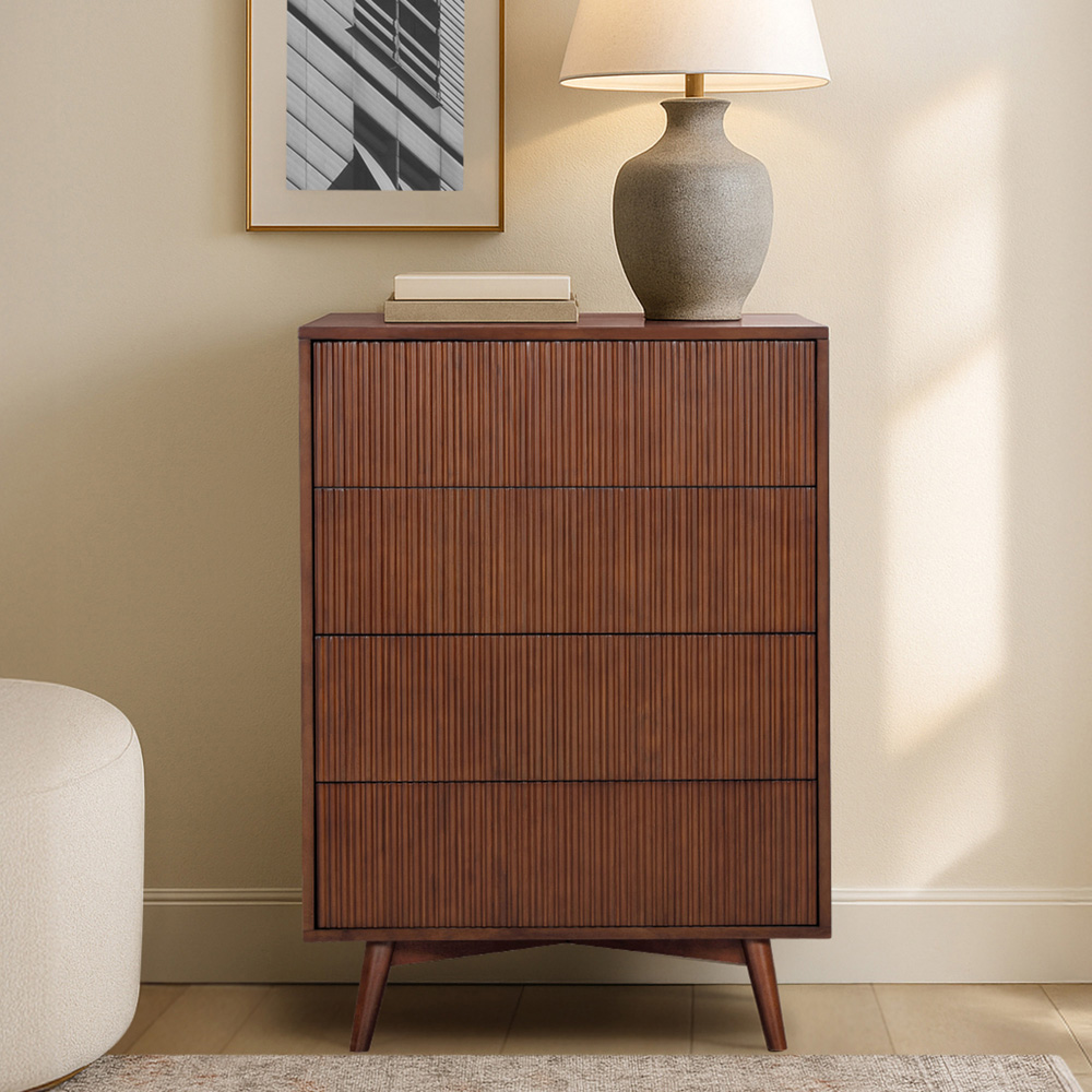 Teamson Home Tremolo 4 Drawer Walnut Dresser Image 8
