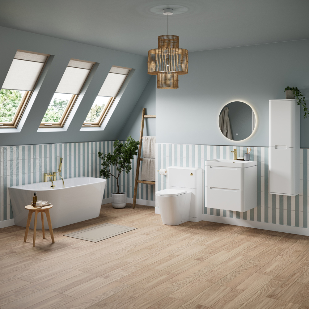 Bathstore Amalfi 2 Door White Wall Hung Basin Unit 800mm Image 2