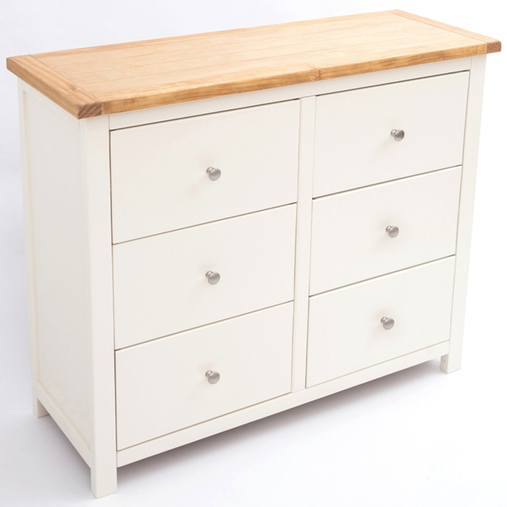 Cabinet Bits Maggiori 6 Drawer White Chrome Knob Chest of Drawers Image 4