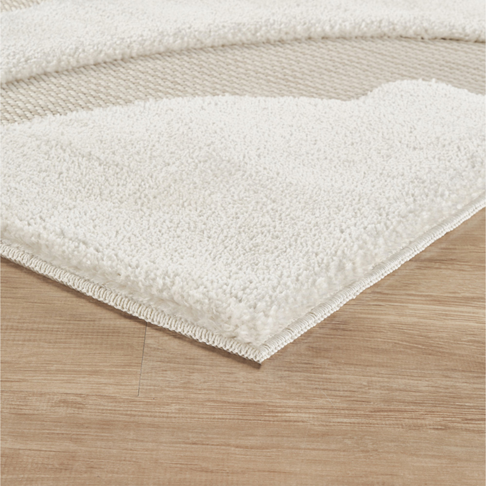 Freya Living Room Area Rug Contemporary 3D Embossed Modern Boho Design - Cream 120cm x 170cm Image 5