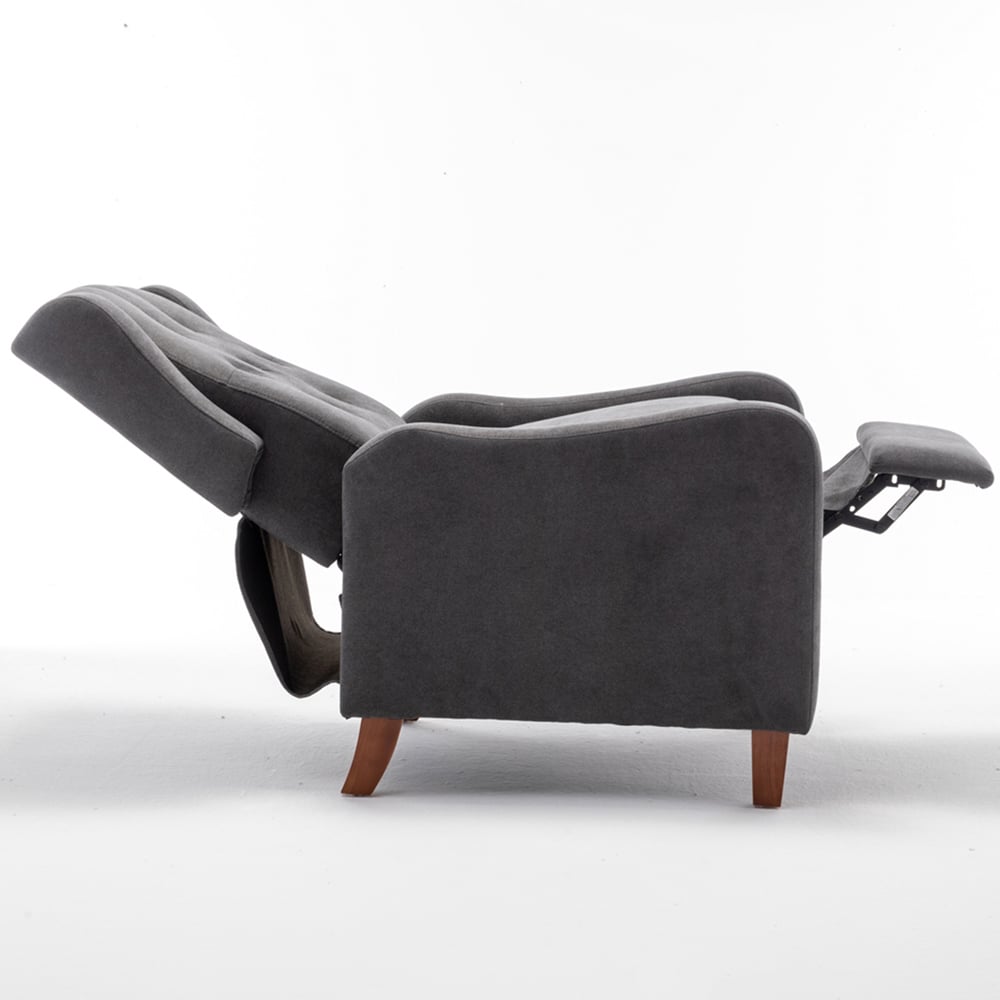 Furniture One Grey Wing Back Pushback Recliner Armchair Image 3