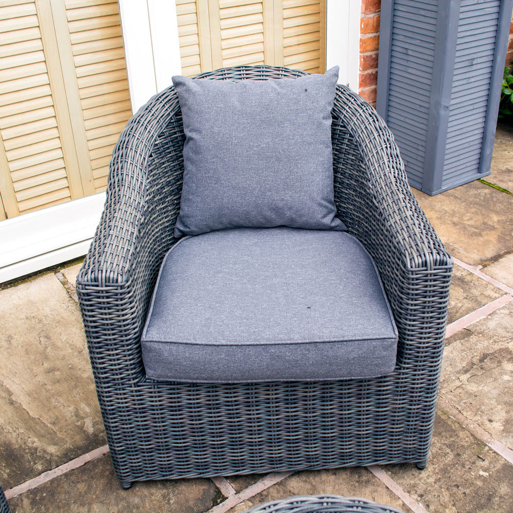 Rowlinson Bunbury 4 Seater Grey Rattan Weave Sofa Set Image 7