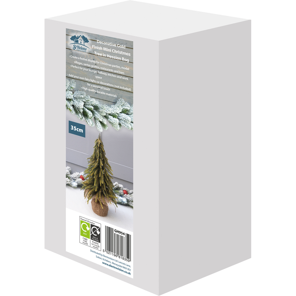 St Helens Gold Finish Decorative Christmas Tree 35cm Image 6