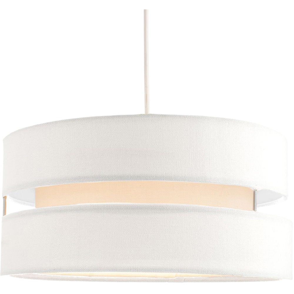 Happy Homewares 3 Tier White Linen Fabric Pendant Shade Image 2