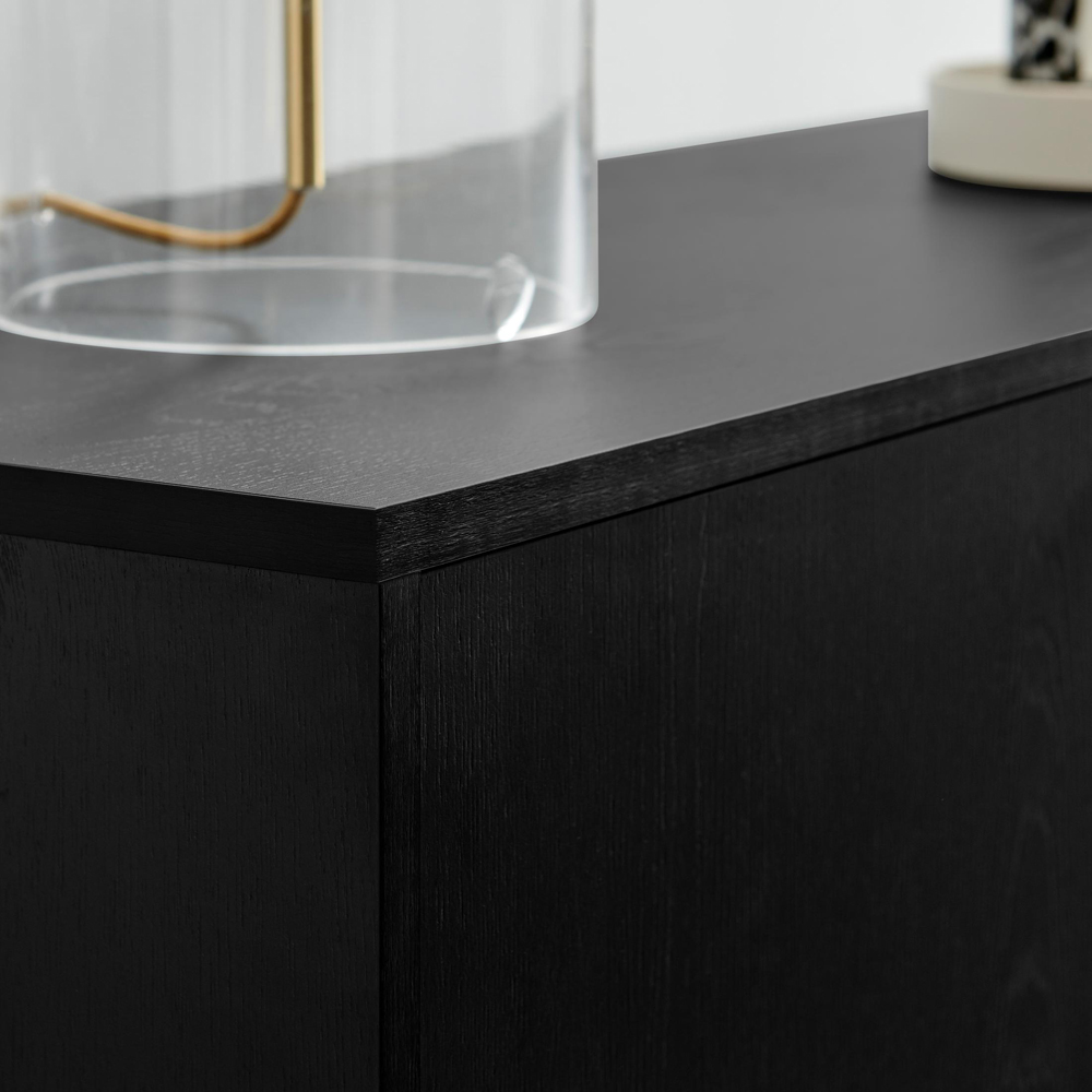 Furniturebox Ivata 2 Door Black and Copper Effect Medium Sideboard Image 4