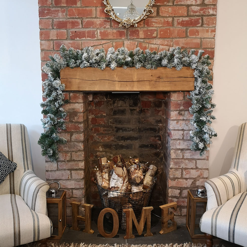 Samuel Alexander Kaemingk Green Imperial Snowflocked Garland 270cm Image 7