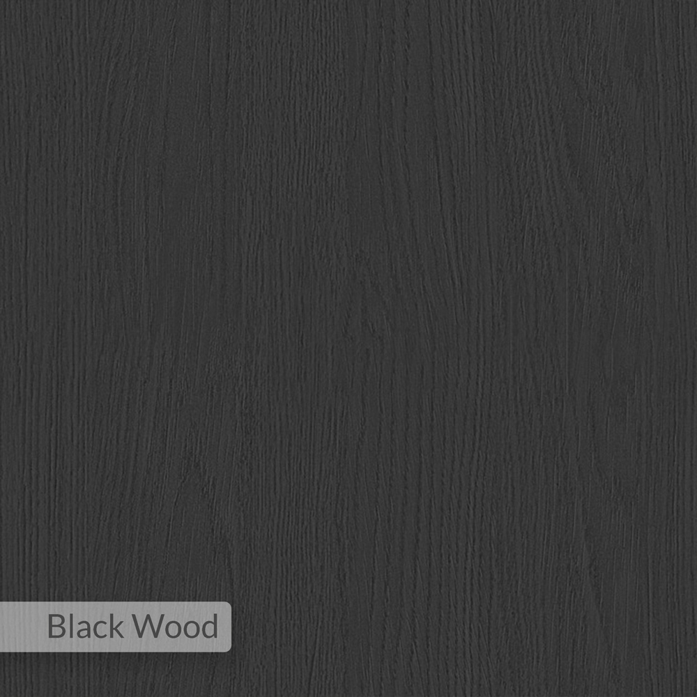 Decortie Elos 2 Shelf Black Wooden Right Side Bedside Table Image 6