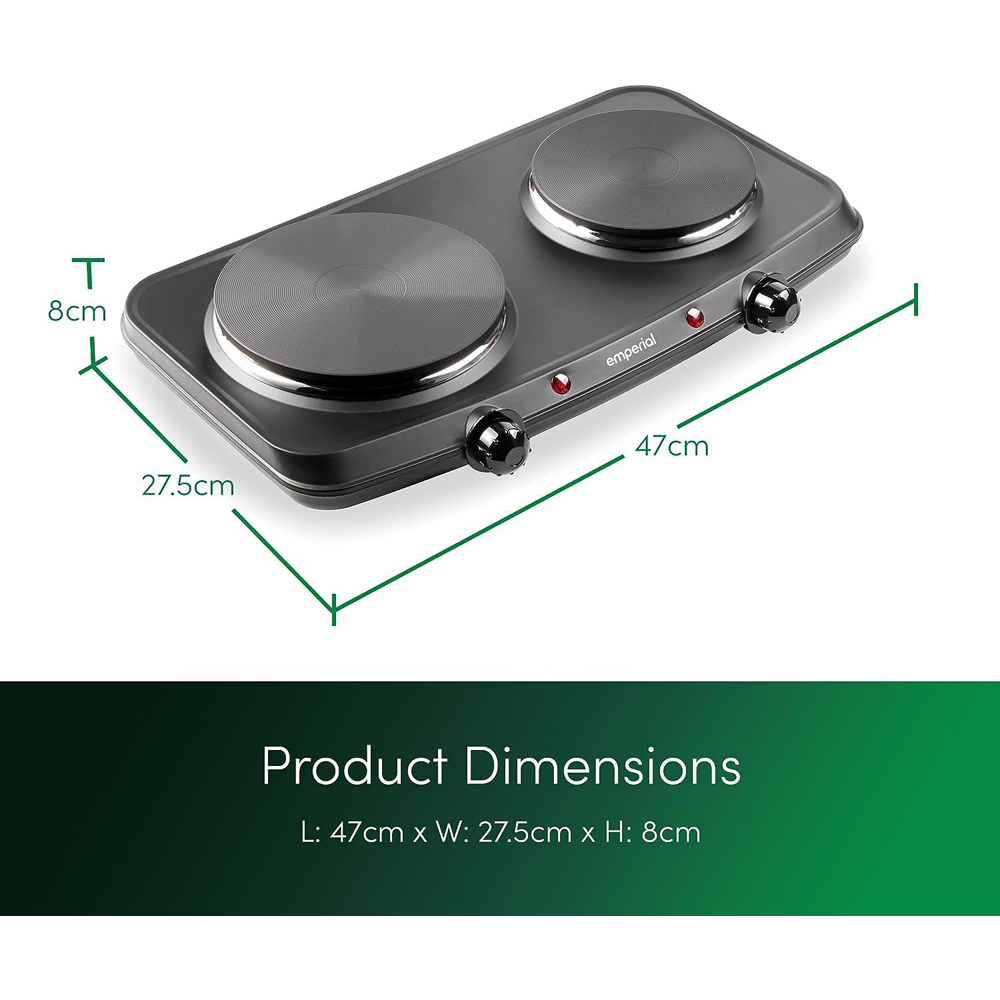 Emperial EM-DP-B2 Double Hotplate Portable Camping Electric Hob Image 9