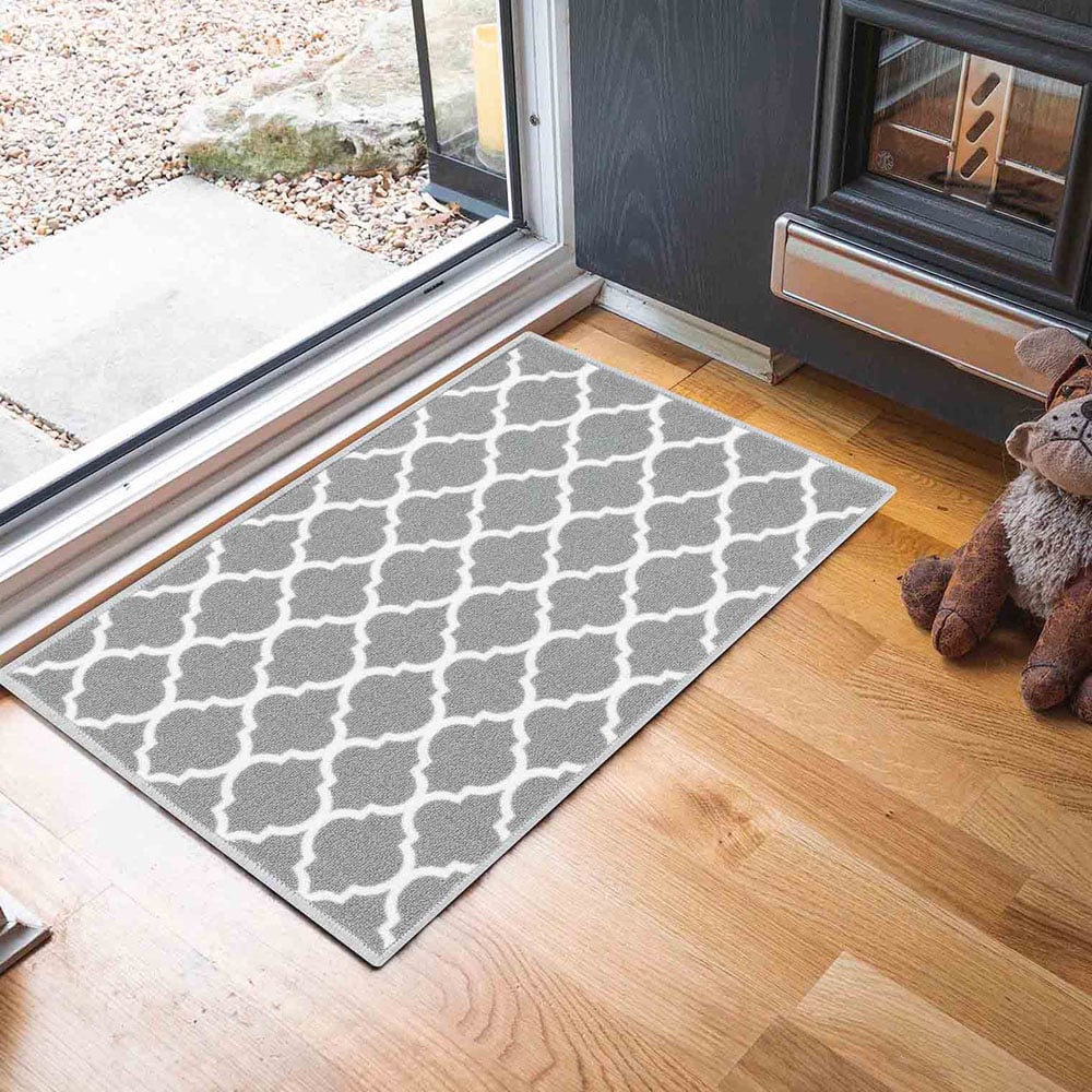 Desire Rugs Havana Grey Trellis Anti Slip Door Mat 150 x 80cm Image 2