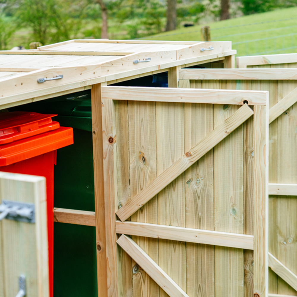The Garden Village Shireburn 240L Sextet Wheelie Bin Shed Image 5