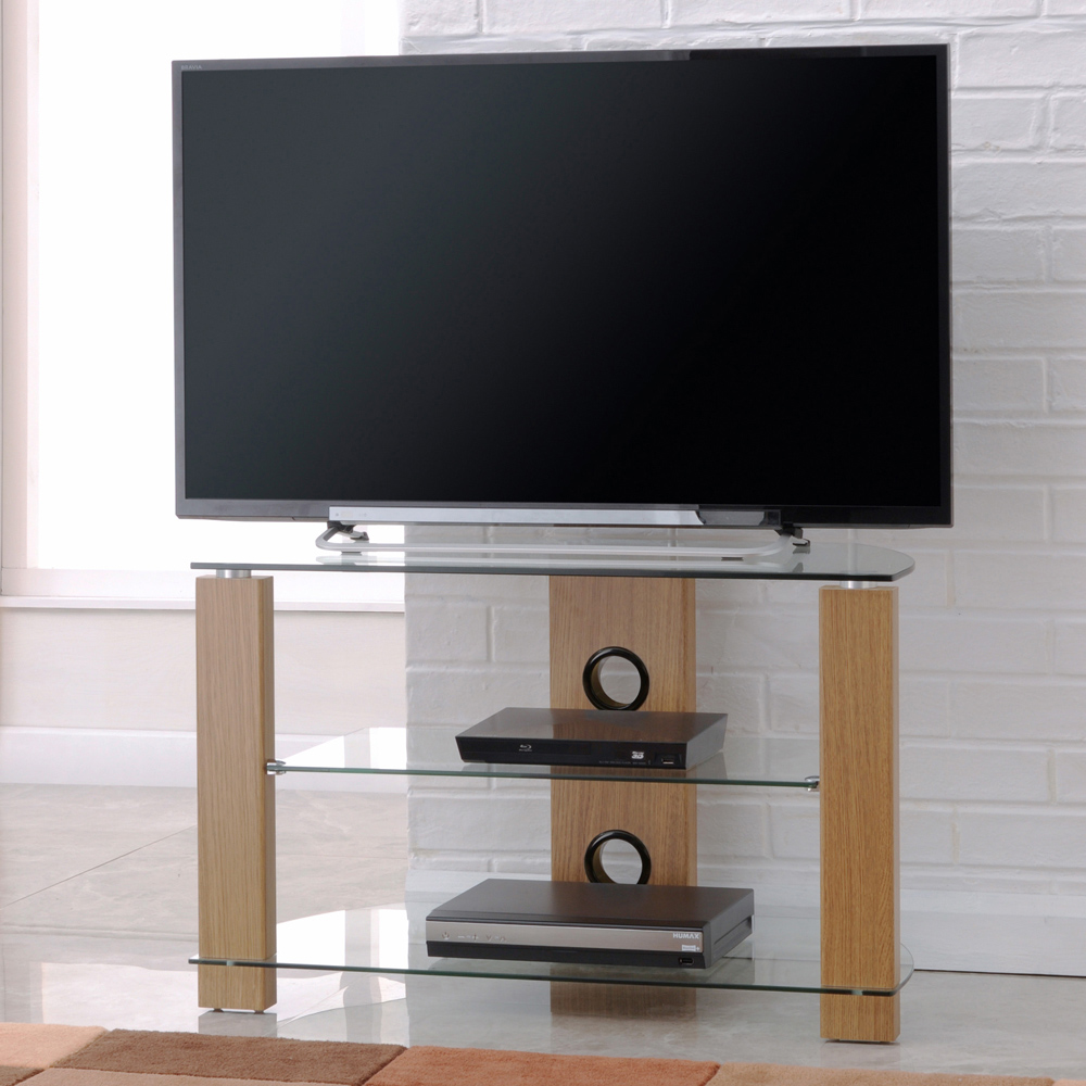TTAP Vision 2 Shelf Oak TV Stand 800mm Image 7