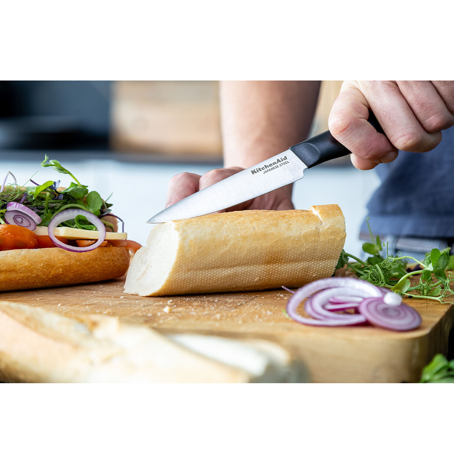 Pack of 3 Kitchen Aid Knife Set - Black Image 9