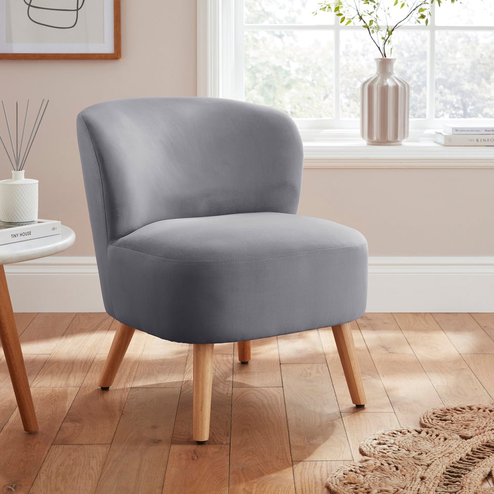 GFW Evie Grey Velvet Accent Chair Image 6