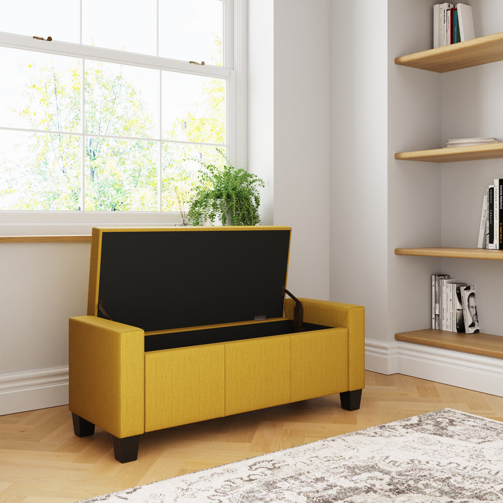 GFW Verona Mustard Ottoman Storage Bench Image 8