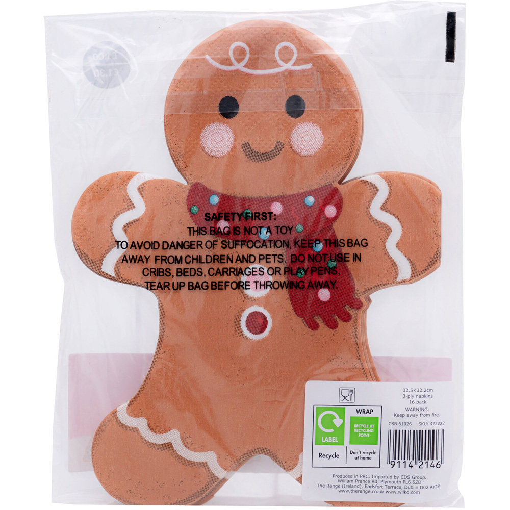 Pack of 16 Gingerbread Napkins Image 8