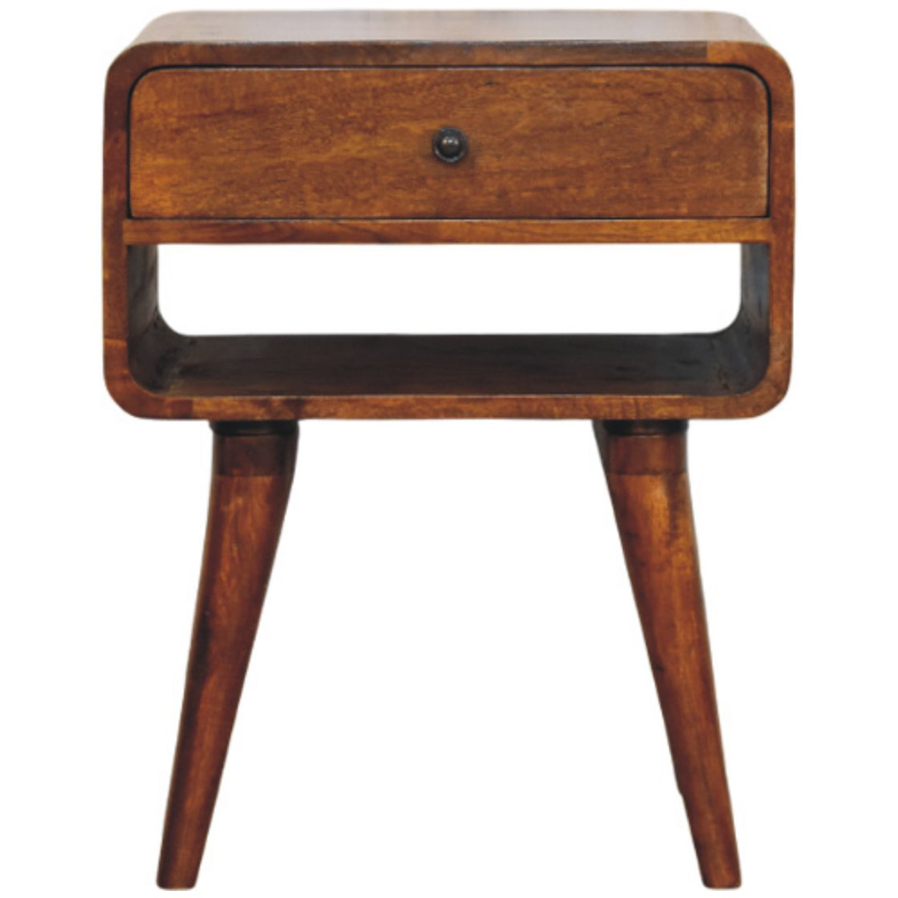 Artisan Furniture Avora Chestnut Single Drawer Single Shelf Solid Wood Nightstand Image 2