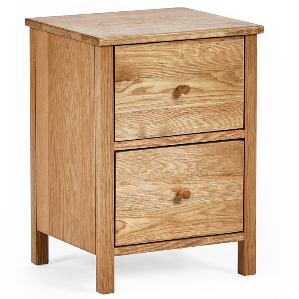 Julian Bowen Coxmoor 2 Drawer Oak Bedside Table Image 2